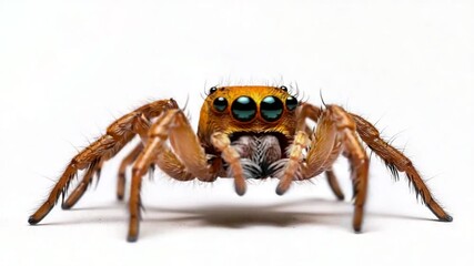 Macro Photography of an Orange Jumping Spider