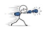 © Van - Dynamic stick figure boxer delivering a powerful punch with speed lines