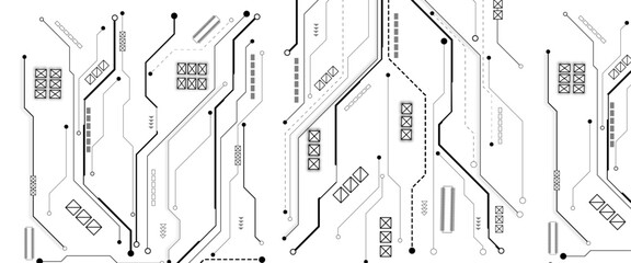 Poster - Vector abstract technology on white background, Abstract technology circuit diagram on white background.