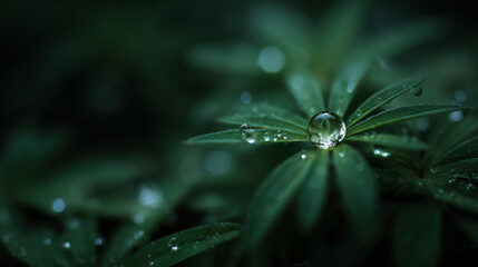Wall Mural - Nature's purity - a clear water droplet with high detail.