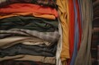 © nsit0108 - Folded shirts and pants creating a visually appealing arrangement of colors and textures