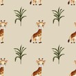 © Yuliia Kostenko - Giraffe watercolor pattern for seamless textile, fabric, and wrapping designs