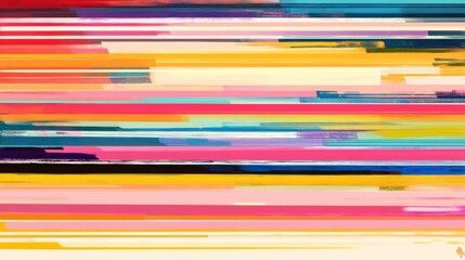 Poster - Vibrant horizontal stripes in various colors, creating an abstract background.