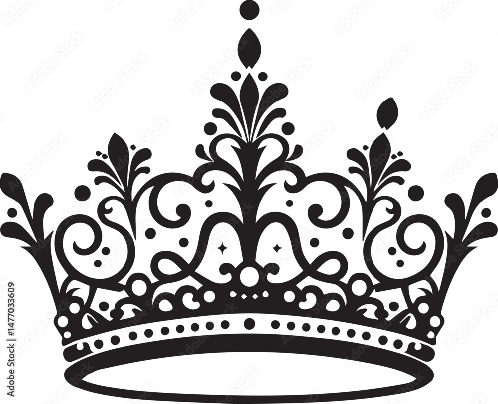 Princes tiara crown vector, Princess crown silhouette vector Stock Vector |  Adobe Stock, image size:1000x812