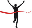 © Rezowan  - Runner Crossing Finish Line Silhouette with Arms Raised