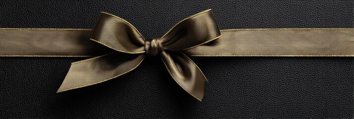 Poster - Elegant Black Ribbon Wrapping Around a Gift With a Shadowed Edge, Showcasing a Refined and Sophisticated Look for Any Occasion or Celebration