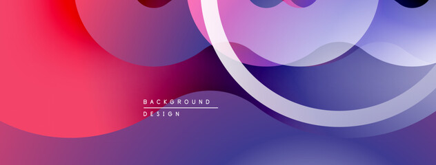 Fototapete - Abstract fluid shapes, vibrant colors blend. Modern design, smooth gradients create dynamic composition. Purple, pink, blue hues dominate.