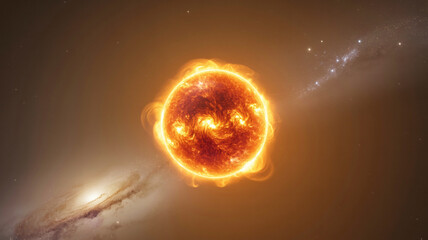 Wall Mural - Sun in outer space cosmic view