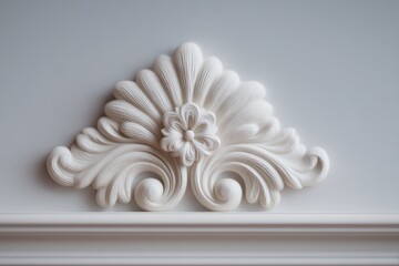 Wall Mural - capture minimalistic isolated close-up of unique wall decorations against white backdrop incorporati