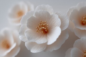 Wall Mural - capture minimalistic isolated close-up of unique wall decorations against white backdrop incorporati