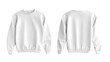 © Rizki - Blank white crewneck sweatshirt mockup, front and back views