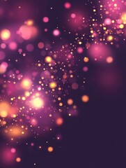 Wall Mural - abstract bokeh light effect on dark purple background with blurred circles and sparkling dust partic