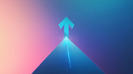 Poster - Abstract upward arrow on a pyramid, symbolizing growth, progress, and success.