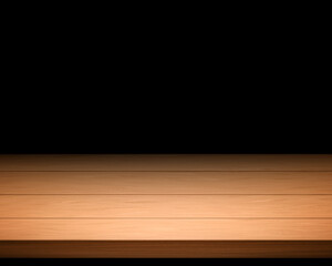 Wall Mural - Empty wooden table on dark background Empty Space for display your products