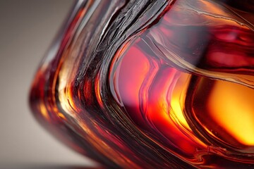 Aufkleber - Detailed view of amber glass highlighting rich colors and textures during daylight