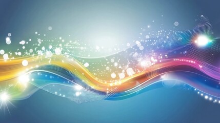 Wall Mural - abstract background with wavy lines and light effects, colorful modern design, graphic resource for 