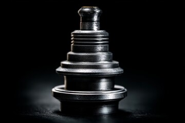 Leinwandbilder - Metallic component displayed against a dark background showcasing intricate design and texture details