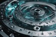 © ChaoticMind - Close-up of metallic gears with droplets showcasing intricate details in industrial design and engineering