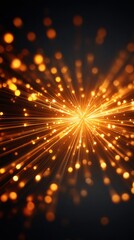 Wall Mural - abstract burst of golden light radiating outward from a central point digital art illustration