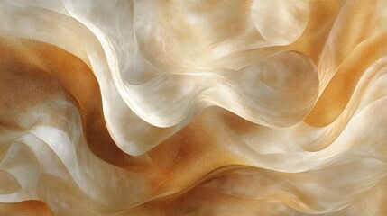 Aufkleber - Abstract beige and brown fabric waves, flowing, soft, elegant texture background.