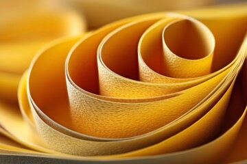 Poster - Intricate yellow paper curls showcasing craftsmanship in a delicately arranged spiral formation