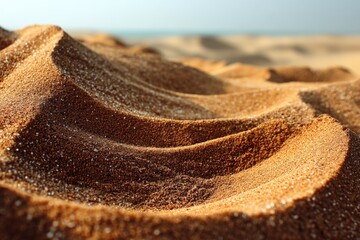 Aufkleber - Textured sand dunes create a mesmerizing pattern under sunlight at the beach during daylight
