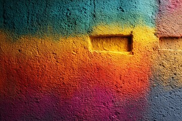 Poster - Vibrant color blending on textured wall creates an artistic backdrop in urban setting
