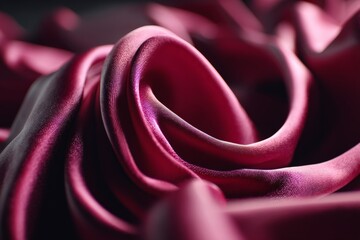 Leinwandbilder - Rich crimson silk fabric elegantly draped to showcase intricate folds and texture in soft lighting