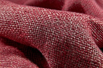 Aufkleber - Close-up view of textured fabric showcasing intricate weaving patterns and rich hues in warm colors
