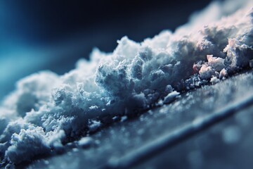 Aufkleber - Pale powder rests on a dark surface, hinting at substance and environment in a soft focus and dramatic lighting moment