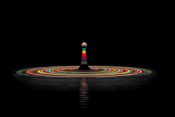 Aufkleber - Colorful liquid splash causes vibrant ripples in dark background, showcasing artistic fluid dynamics