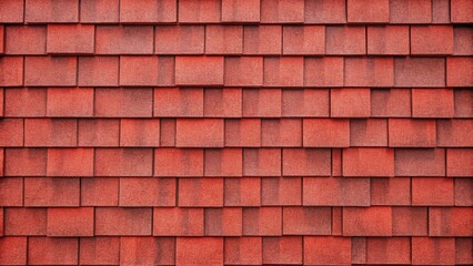 Aufkleber - A Detailed Close-Up View of Interlocking Red Roof Tiles Exhibiting a Uniform Texture and Pattern