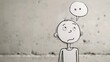 © Best - Stick Figure with a Thought Bubble: A stick figure with a thought bubble, illustrating their deep thought process as they consider a decision or new idea.
