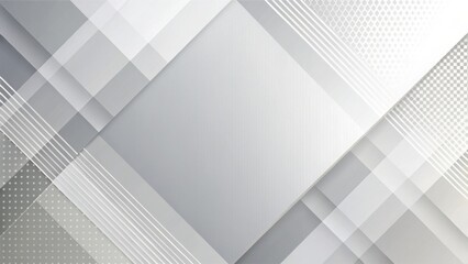Poster - Abstract Grey and White Geometric Shapes Background Design with Overlapping Layers and Subtle Textures