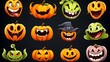 © samantha - Vibrant Halloween Smiles and Grimaces for Festive Decorations and Designs