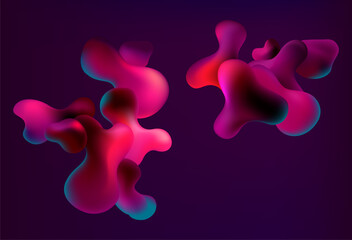 Wall Mural - abstract background of red liquid shapes. 3d vector bubbles.