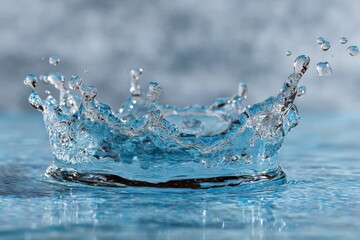 Aufkleber - Water splash creating ripple effects on calm surface during bright daylight