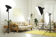 © New Africa - Real estate shooting. Professional photo studio equipment in living room