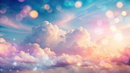 Aufkleber - Dreamlike Pastel Cloudscape A Serene and Ethereal Sky at Dawn or Dusk