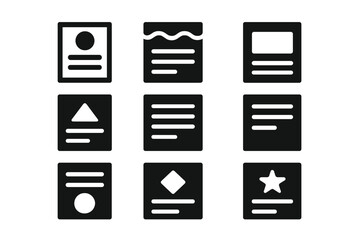 Wall Mural - vector icons representing various shapes and text elements for design purposes