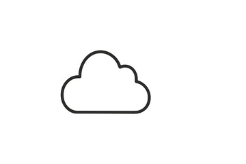 Wall Mural - simple vector icon of a cloud representing weather concepts and digital storage applications in a mi