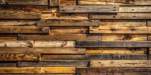Poster - Rustic Reclaimed Wood Paneling A Textured Background of Varied Wood Tones and Grain Patterns