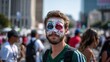 © Kenny - Young caucasian male with painted face at outdoor event