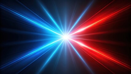 Aufkleber - Abstract Blue and Red Light Rays Converging at a Central Point, Creating a Dynamic and Energetic Visual Effect Ideal for Technological or Futuristic Designs