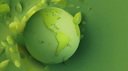 Poster - Green world background with copy space, earth day, environment protection concept