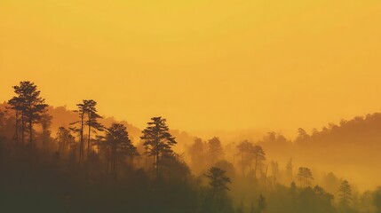 Poster - Gradient yellow hue sunrise glow landscape atmosphere phone wallpaper background