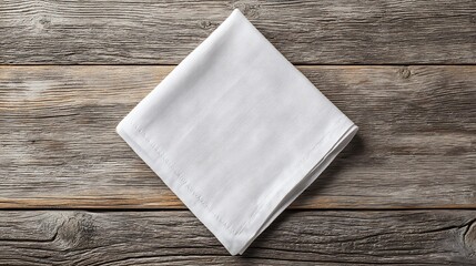 Aufkleber - White kitchen napkin with copy space isolated on table background, mockup image