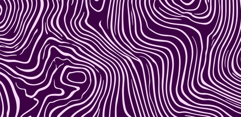 Aufkleber - Vector illustration features abstract, wavy contour lines in violet shades. Created in a modern psychedelic style, it's perfect for bold, energetic, and eye-catching pattern designs.