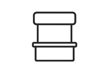 Wall Mural - vector icon representing a simple, minimalistic mailbox design for digital use in various applicatio