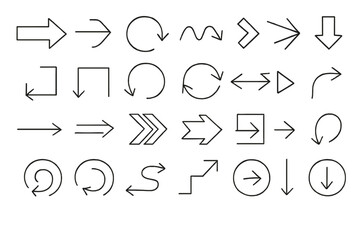 Wall Mural - vector icon collection featuring various arrow designs for navigation and direction